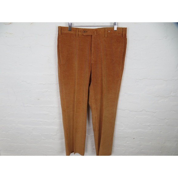 Incotex Pants Mens 34x30 Brown Corduroy Cotton Cashmere Dress Casual Trousers